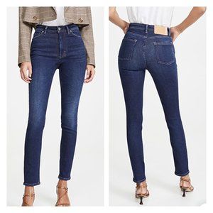 Acne Studios Women's Peg Dark Blue Skinny Denim Jeans Size 26 Casual Classic K78